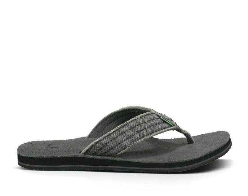 Sanuk Fraid Not - Sanuk Flip Flops Mens Deep Grey - Philippines ULZBNQ637